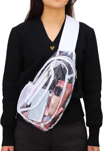 Vista 7 de Edraco Bolsa transparente aprobada para estadios, bolsa transparente en el pecho para senderismo, estadio o conciertos