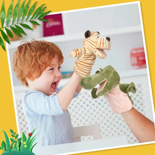 Vista 4 de Wettarn Juego de 12 Marionetas de Animales con Boca Activa para Niños, Juguete para Niños y Niñas, para Narración de Historias, Escuela Infantil