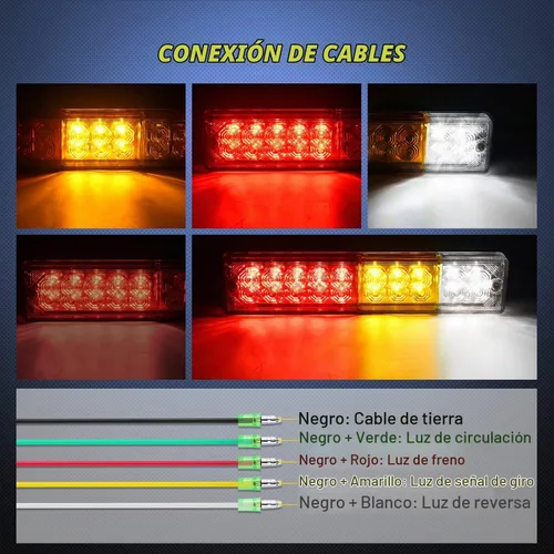 Vista 4 de Nilight Barra de luz trasera para remolque 2 piezas 20 LED luz de freno, luz automotriz, intermitentes, luces de marcha atrás IP65 impermeable