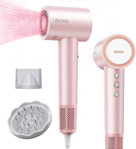 Vista 10 de Secador de pelo, 160,000 rpm, secador iónico de alta velocidad para secado rápido, secador de pelo ligero profesional con difusor, boquilla