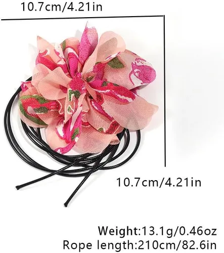 Vista 8 de Elegance Emulation - Collar de flores de rosas para mujer, gargantilla floral grande bohemia hecha a mano con pétalos de encaje