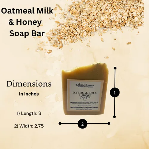 Vista 6 de Barra de jabón de avena, leche y miel Vegano natural hecho a mano para rostro y cuerpo hidratante colorante natural sin sulfatos