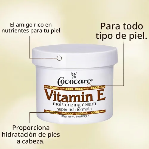 Vista 3 de Cococare Crema hidratante de fórmula súper rica con vitamina E - Hidratante de piel de alta potencia - 4 onzas