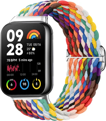 Vista 8 de Bandas trenzadas para Xiaomi Smart Band 9 Pro/Mi Band 8 Pro/Redmi Watch 5/4, correas elásticas de repuesto deportivas para mujeres y hombres