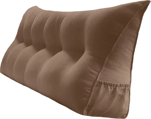 Vista 17 de Peachwell Almohada triangular de lectura para reposo en cama, cojín de refuerzo grande para cabecero, respaldo, almohada de cuña con funda extraíble