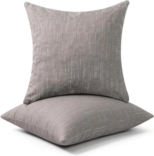 Vista 10 de Almohadas con rellenos incluidos, almohadas de sofá de 18 x 18 pulgadas, almohadas para sofá, azul, paquete de 2, gris claro