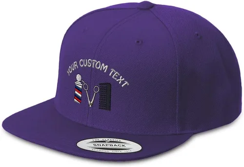Vista 13 de Speedy Pros Gorra Snapback para hombre, de ala plana, con logotipo de peluquero, bordado, de acrílico