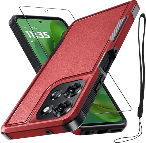 Vista 20 de Funda compatible con Moto G 5G 2024, cuerpo completo, resistente, resistente, a prueba de golpes, con correa de cordón, protector de pantalla