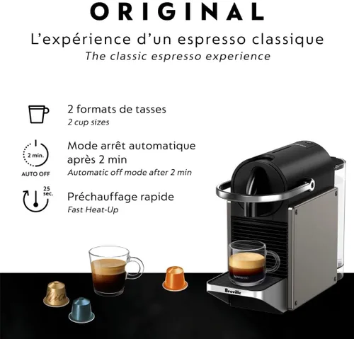 Vista 5 de Máquina de café Pixie Original de Nespresso por Breville, Titan