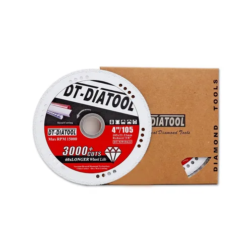 Vista 9 de DT-DIATOOL Ruedas de corte de diamante de 4 x 7/8 "para cuchillas de corte de metal de acero y hierro para amoladora angular