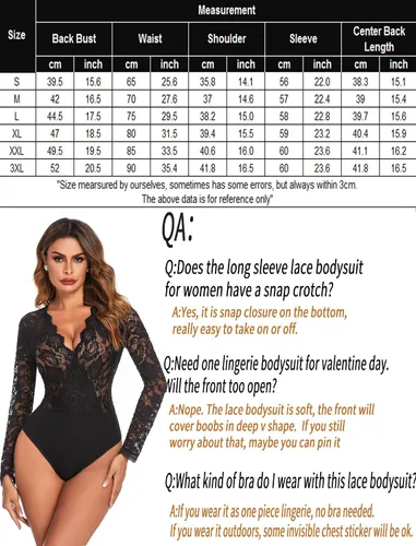 Vista 6 de Avidlove Body sexy de encaje de manga corta para mujer, con escote en V profundo a presión en la entrepierna, tallas S-XXL