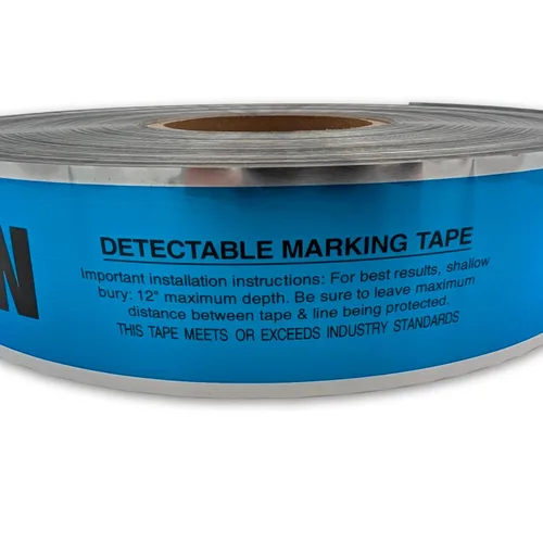 Vista 3 de ACE Supply Cinta detectable de línea de agua subterránea, cinta subterránea detectable - 2 pulgadas x 1000 pies de longitud, 5 mil - Cinta