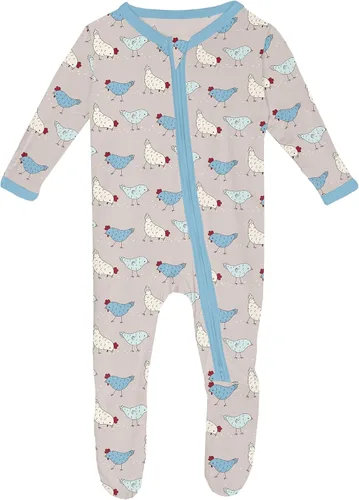 Vista 57 de KicKee Baby & Toddler - Pijama de viscosa ultrasuave de bambú con patas abatibles y puños