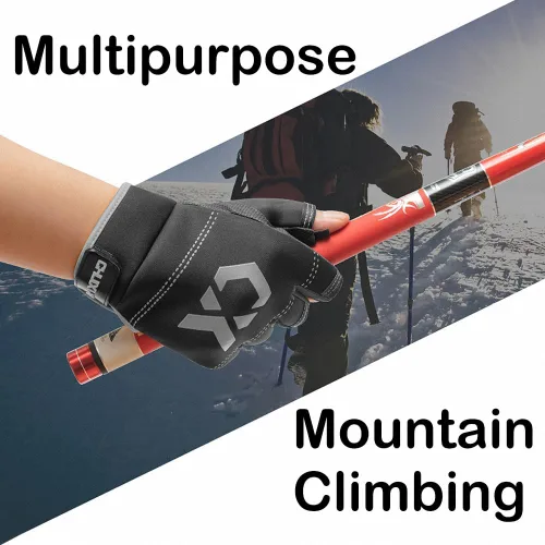 Vista 4 de SEIWEI Fishing Gloves 3 Fingers Cut Waterproof Sports Gloves Anti-Slip Windproof Gloves for Fishing Hunting Riding Cycling Hand Protectiion