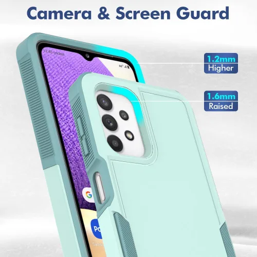 Vista 342 de Jeylly Compatible con Samsung Galaxy A22 5G Funda, Funda Samsung A22 5G con 2pcs protectores de pantalla de vidrio templado