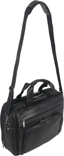 Vista 4 de Kenneth Cole REACTION "Out of the Bag" Manhattan - Bolso bandolera de cuero colombiano para laptop de 15.6" para viajes y negocios
