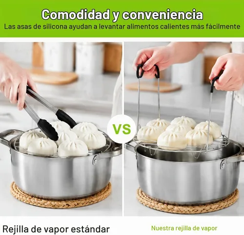Vista 6 de Salvamanteles de vapor instantáneo con mango de silicona ondulado, 6 8