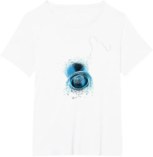 Vista 38 de Shattered Yo Yo - Camiseta de diseño azul impresionante, Negro, S