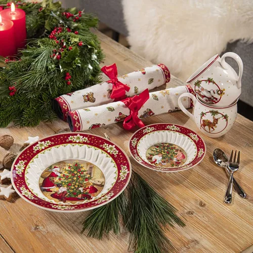 Vista 4 de Villeroy & Boch - Cuenco de fantasía de juguete, grande, intercambiable de regalos 9.8 x 1.8 in, porcelana premium, edición navideña, 14-8332-3631