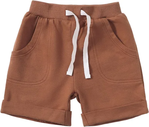 Vista 3 de SOBOWO Pantalones cortos deportivos de verano para bebés niños y niñas, paquete de 3 unidades, pantalones deportivos de algodón sólido, pantalones