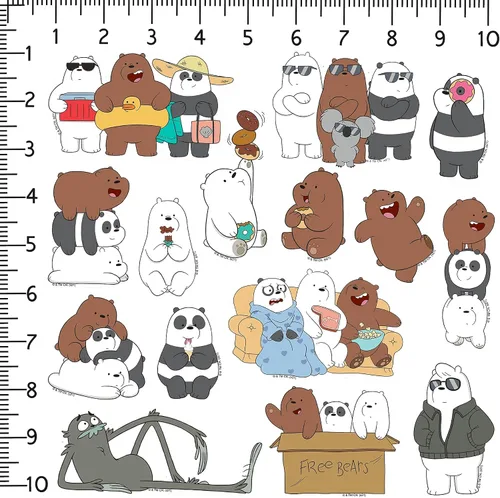 Vista 2 de We Bare Bears - Adhesivos de vinilo L de lujo, 50 unidades, tableta, interior y exterior