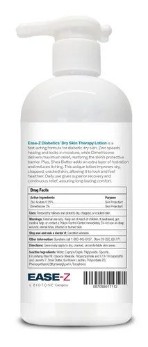 Vista 2 de Loción diabética para pieles secas. Ingredientes clínicamente probados y ZINC alivian la sequedad, reducen el enrojecimiento y calman la picazón.