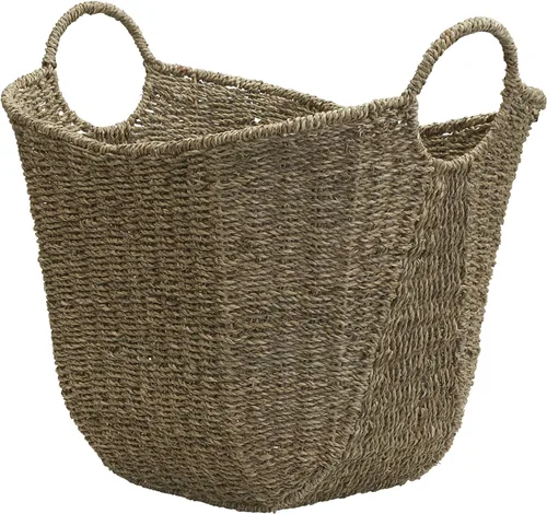 Vista 8 de Household Essentials Cesta de cuerda de papel con asas, cesta de almacenamiento tejida natural, ideal para decoración u organización