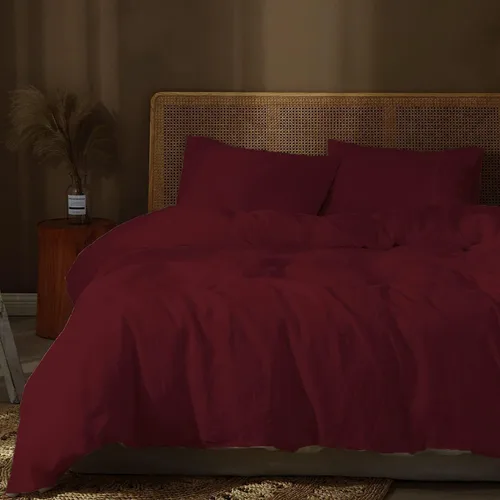 Vista 4 de Juego de funda de edredón de 3 piezas con 2 fundas de almohada, 100% algodón, funda de edredón extra larga para cama de tamaño individual/individual