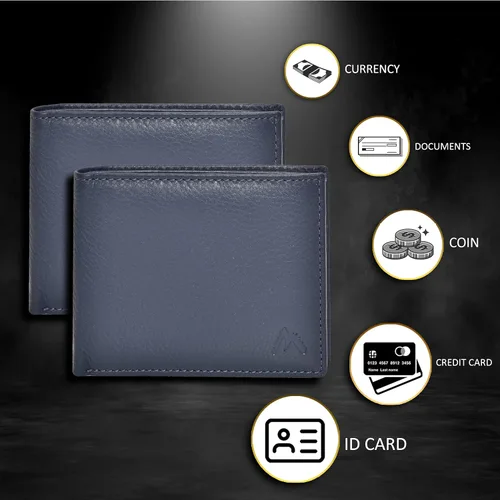 Vista 6 de NeoMonte Handmade RFID Leather Bifold Wallets For Men in Multiple Colors offering 9 Cards and 1 ID Slots