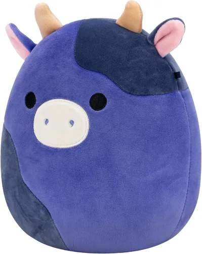 Vista 2 de Squishmallows Original de 8 Pulgadas Ingred Vaca Manchada Morada y Negra - Peluche Oficial de Jazwares (Pequeña)