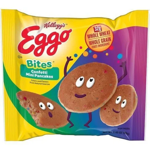 Vista 3 de Kelloggs Eggo Bites Mini Pancakes Confeti, 3.03 onzas - 72 por caja.