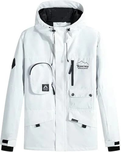 Vista 5 de Chaqueta de esquí impermeable para mujer, abrigo de nieve cálido de invierno, chaqueta de snowboard con capucha