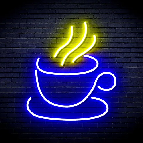Vista 16 de AdvPro Señal de neón LED de silicona de la flexión del té o del café - azul - st16s33-fnu0410-b