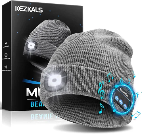 Vista 8 de KEZKALS Gorro con Bluetooth, regalos para hombres y mujeres, accesorios Negro