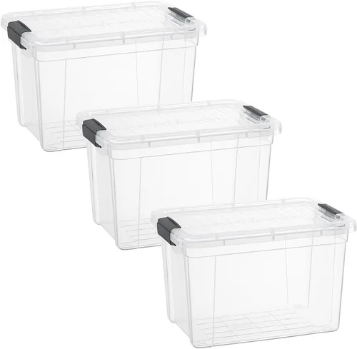 Vista 13 de Superio Caja de almacenamiento transparente con tapa, contenedores de plástico de 2.3 cuartos para organizar, cajas apilables, sin BPA, no tóxico