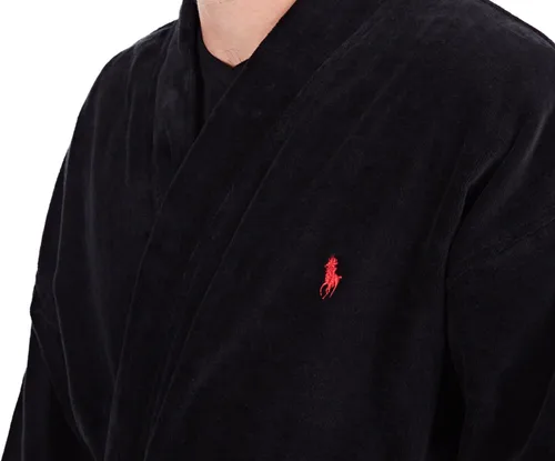 Vista 6 de Polo Ralph Lauren Mens Solid Velour Kimono Robe