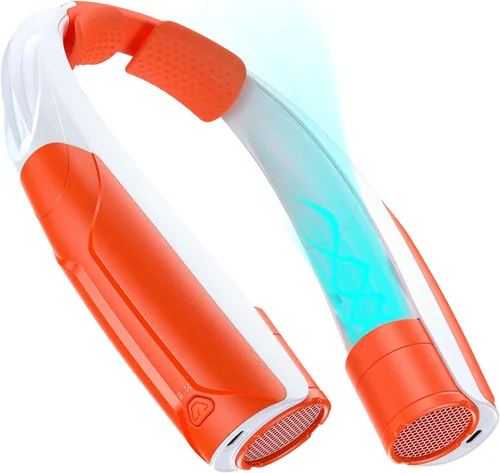 Vista 9 de AaoLin Ventilador de cuello portátil con batería de 6000 mAh, USB-C recargable, ventilador personal negro manos libres 6 velocidades, 6-20 horas