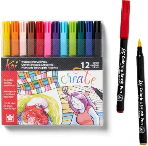 Vista 8 de Sakura XBR-6SA - Juego de 6 pinceles Koi para colorear, gris
