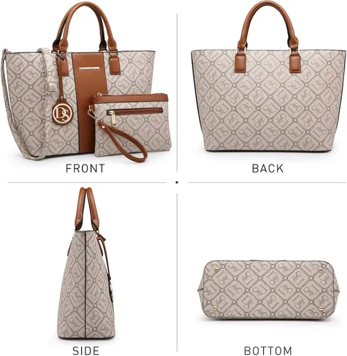 Vista 5 de DASEIN - Bolsa de mano para mujer, bolsa tipo bandolera, asa superior, bolsa plana para trabajar