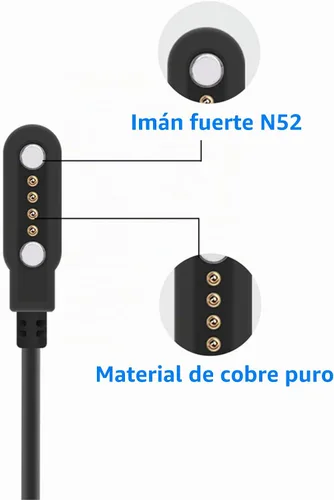 Vista 4 de Cargador universal para reloj inteligente, magnético, accesorios de reloj inteligente de 4 pines de 0.300 in, cable de cargador magnético