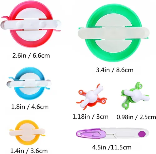Vista 3 de Kit de fabricación de pompones, kit de telar de tejer con pompón, aguja para tejer de bolas, manualidades, kit de herramientas de ganchillo
