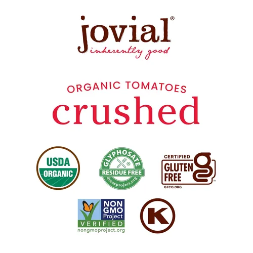 Vista 5 de Jovial Tomates triturados, tomates orgánicos, sin OMG, 18.3 onzas, paquete