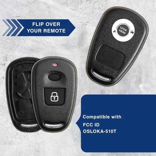Vista 5 de Funda para llave de coche con opción sin llave para Hyundai (OSLOKA-510T)