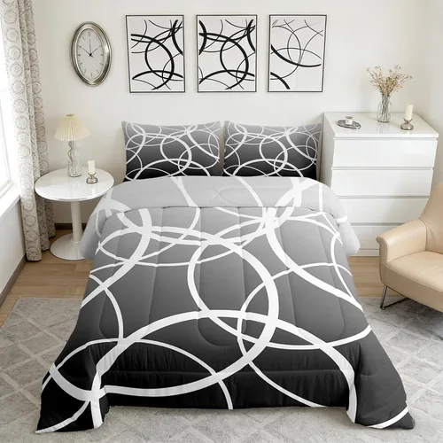 Vista 58 de Castle Fairy Juego de edredón con estampado azteca occidental, juego de ropa de cama geométrica a rayas marrones para niños y adolescentes
