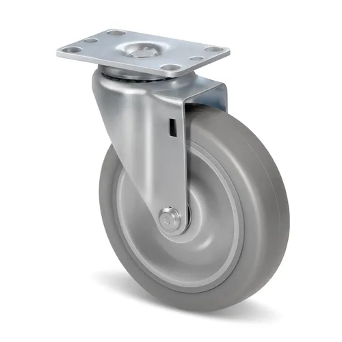 Vista 14 de Ruedas resistentes de 3 pulgadas, ruedas giratorias con frenos, ruedas de placa con rueda de goma para muebles, plataforma, camión, carrito