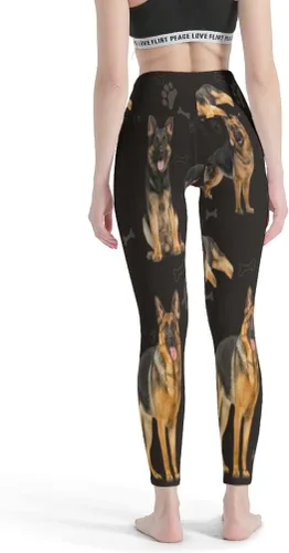 Vista 4 de Pantalones de yoga Chihuahua para mujer, leggings de cintura alta para control de abdomen, pantalones de entrenamiento, leggings