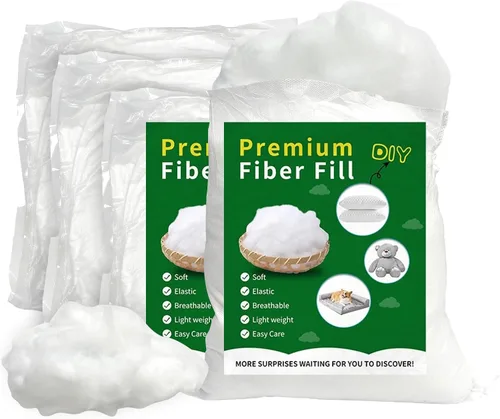 Vista 12 de Daylendar Relleno de Fibra de Poliéster 100g/0.22lb, Relleno de Fibra Premium para Manualidades, Relleno de Crochet Reciclable de Alta Resiliencia