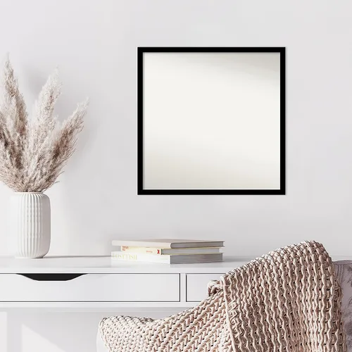 Vista 5 de Amanti Art Espejo personalizado, espejo negro de galería, espejo de pared o espejo de tocador de baño sobre el fregadero (21 x 21 pulgadas), espejo