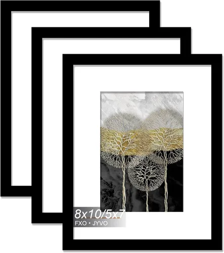 Vista 12 de Fxojyvo Marco de Fotos de 4x6, Muestra Foto de 3.5x5 con Paspartú o 4 x 6 Sin Paspartú, Liviano y de Alta Transparencia Marco de 4 por 6 para Pared