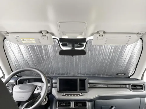 Vista 3 de YelloPro - Parasol para parabrisas delantero de ajuste personalizado para Ford Maverick Pickup 2022, 2023, 2024, 2025, 2026, híbrido, XL, XLT